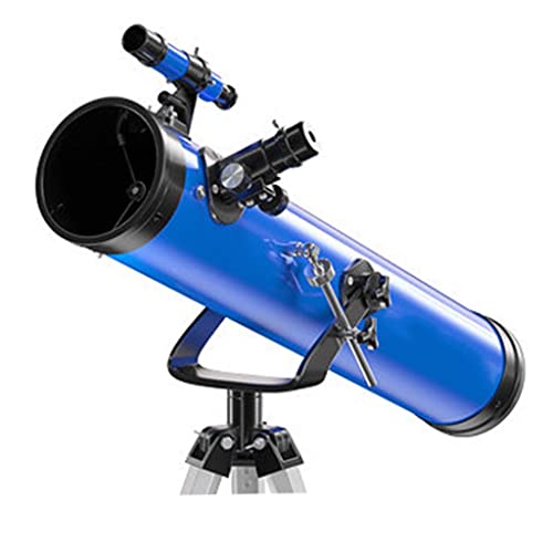 Reflektoren Astronomisches Teleskop, Teleskop für Kinder, Teleskope für Astronomie-Anfänger, tragbares Teleskop mit 3 Okularen (Blau F) von YIHANSS