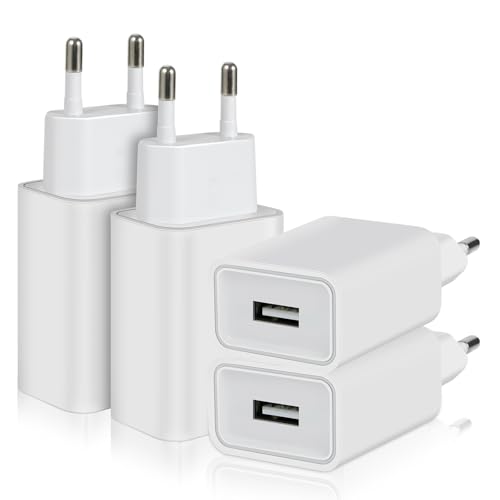 4-Pack 5W USB Ladegerät, 1A/5V USB Stecker USB Netzteil USB Adapter, Netzstecker USB Ladestecker USB Steckdose Kompatibel mit iPhone Samsung Huawei Xiaomi Oppo (Weiß) von YIIFELL