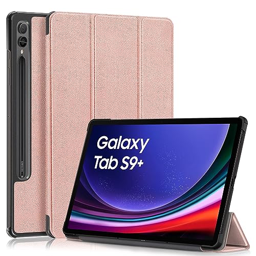 YIIWAY Kompatibel mit Samsung Galaxy Tab S9+ / S9 Plus (12.4") Hülle, Rose Gold Dünn Tablet Handyhülle Schutzhülle Case mit Auto Sleep/Wake Funktion und Standfunktion YW55357 von YIIWAY