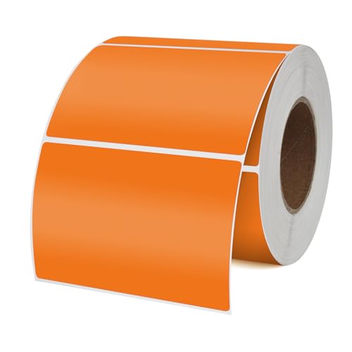 YIKIADA Orange 50 x 76 mm Selbstklebend Vinyl Farbige Aufkleber Wasserdichte Name Klebeetiketten Rolle für Umzug Büro Lager Haus 500 Stück von YIKIADA