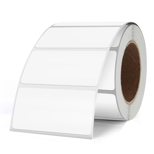 YIKIADA Weiß Etiketten 25 x 50 mm Selbstklebend Vinyl Farbige Aufkleber Wasserdichte Name Klebeetiketten Rolle für Umzug Büro Lager Haus 500 Stück von YIKIADA