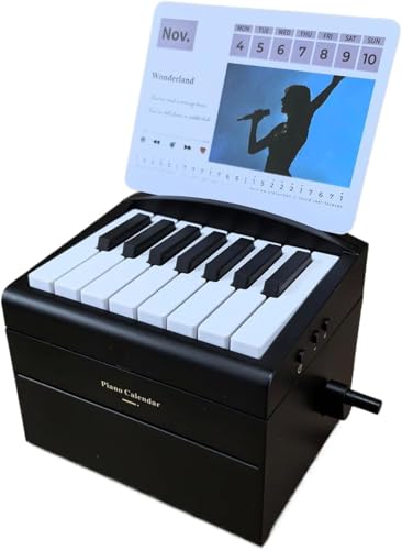 Singer Taylor Klavierkalender 2025 Tischkalender, Mini Piano Kalender, Spielbarer Piano Tischkalender 2025 mit 52 Wochen Notenblättern, tolles Geschenk für Familie und Freunde (Schwarz) von YILCER