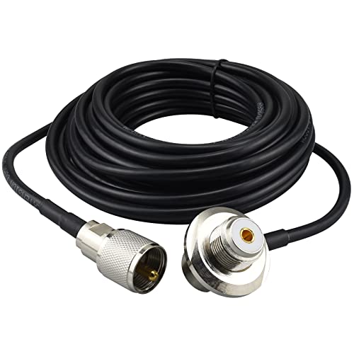 YILIANDUO CB-Funk Verlängerungskabel PL-259 SO-239 UHF Stecker zu UHF Buchse Rechtwinklige RF Antenne Verlängerungskabel RG58/U 7M für Walkie Talkie Zubehör Autoradio von YILIANDUO