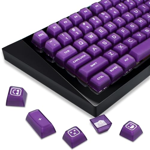 YIMAGUJRX Purple Jade PBT-Tastenkappen, 142 Tasten, Double Shot PBT-Tastenkappen, SA-Profil, durchscheinende Tastenkappen für 61/64/68/84/87/100/104/108 mechanische Tastatur von YIMAGUJRX