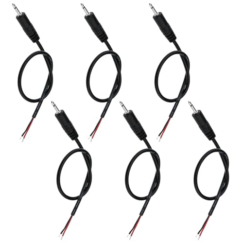 YINETTECH 6 Stück 6 Fuß 2,5 mm Stereo-Stecker-Klinken-Adapter-Stecker auf Blanken Draht Offenes Ende Audiokabel für Kopfhörer-Headset-Kabel-Ersatz von YINETTECH