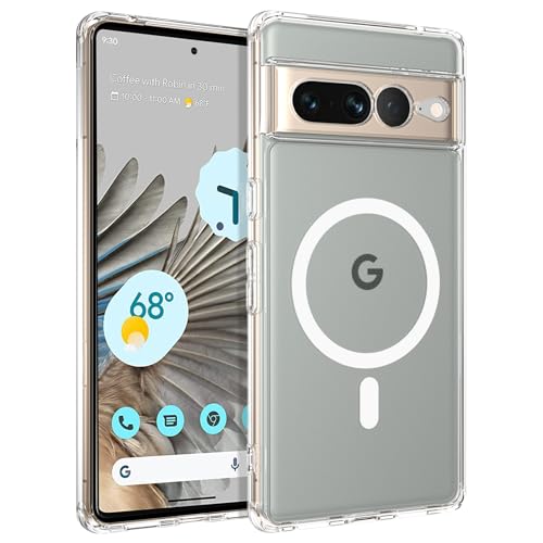 YINLAI für Google Pixel 7 Pro Hülle Kompatibel mit Magsafe,Handyhülle Google Pixel 7 Pro Magnetisch Leicht Dünn TPU Bumper PC Schale Cover Case Schutzhülle für Google Pixel 7 Pro 6.7",Transparent von YINLAI