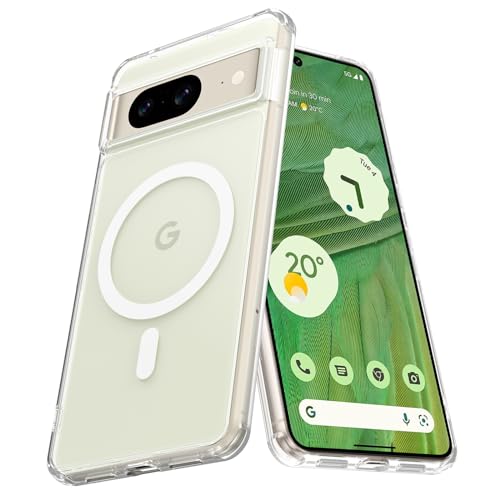 YINLAI für Google Pixel 7 Hülle Kompatibel mit Magsafe,Handyhülle Google Pixel 7 Magnetisch Transparent Leicht Dünn TPU Bumper PC Schale Cover Case Schutzhülle Google Pixel 7 6.3 Zoll,Crystal Klar von YINLAI