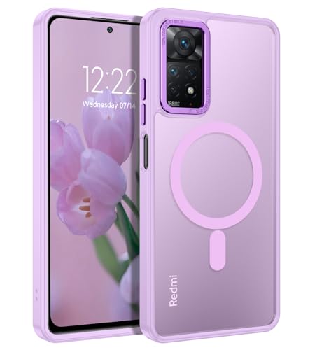 YINLAI für Xiaomi Redmi Note 11 Pro Hülle MagSafe,Handyhülle Redmi Note 11 Pro Magnetische Translucent Matt Stoßfest Kratzfest Cover Case Schutzhülle für Xiaomi Redmi Note 11 Pro 4G/5G,Violett/Lila von YINLAI