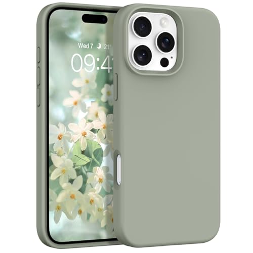 YINLAI für iPhone 16 Pro Max Hülle Silikon Kompatibel mit Magsafe,Magnetisch Slim Gel Matte Fallschutz rutschfeste Kratzfest Case Cover HandyHülle für iPhone 16 Pro Max 6,9 Zoll,Kupfer Grün von YINLAI