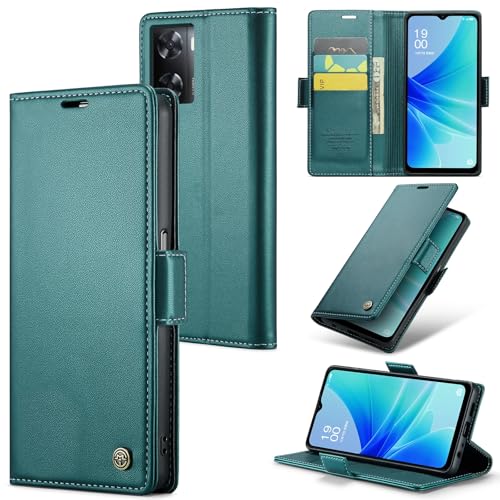 Handy-Geldbörsenhülle Brieftaschen-Hülle kompatibel mit Oppo A57E 4G, mit Kartenhalter und RFID-blockierendem Leder-Geldbörsen-Magnetverschluss, langlebige, stoßfeste, kratzfeste Handyhülle for Oppo A von YIPCFXDJ