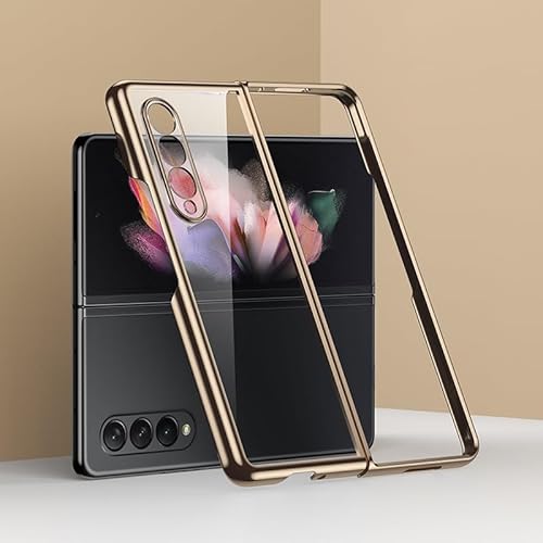 Handy-Geldbörsenhülle Hülle Compatible with Samsung Galaxy Z Fold 4, Hülle mit glänzender Beschichtung, [vergilbungsbeständig] Schlanke und robuste Handyhülle, harte Stoßstange, stoßfeste Schutzhülle von YIPCFXDJ