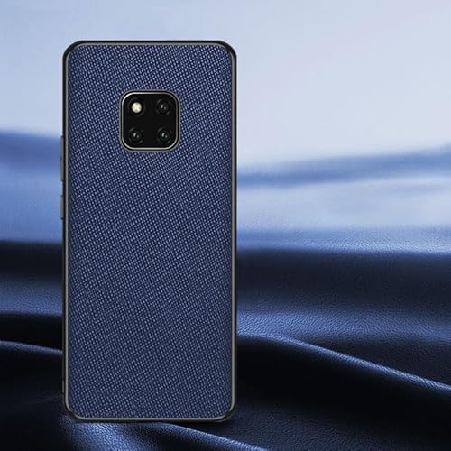 Handyhüllen-Pakete Kompatibel mit Huawei Mate 20 Pro Lederhülle, schützende, hochwertige, Elegante Handyhülle mit Kameraschutz, rutschfeste, stilvolle Textur, robuste, schlanke Handyhülle(Blue) von YIPCFXDJ