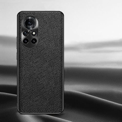 Handyhüllen-Pakete Kompatibel mit Huawei Nova 8 Pro Lederhülle, schützende, hochwertige, Elegante Handyhülle mit Kameraschutz, rutschfeste, stilvolle Textur, robuste, schlanke Handyhülle(Black) von YIPCFXDJ