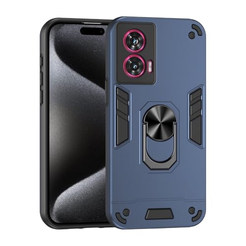 Handyhüllen-Pakete Kompatibel mit Motorola Moto Edge 50 Handyhülle mit Ständer und stoßfester, sturzsicherer, robuster PC-Schutzhülle in Militärqualität, kompatibel mit Motorola Moto Edge 50(Blue) von YIPCFXDJ