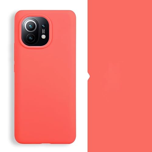 Handyhüllen-Pakete Kompatibel mit der Xiaomi Mi 11-Hülle, schlanke Flüssigsilikonhülle, 3-lagige, vollständig abgedeckte Schutzhülle aus weichem Gel-Gummi mit kratzfestem, weichem Mikrofaserfutter(Pea von YIPCFXDJ