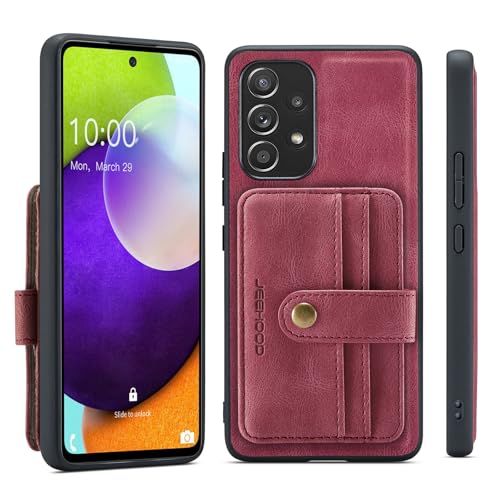 Handyhüllen-Pakete Magnetische Brieftaschen-Hülle Compatible with Samsung Galaxy A53 5G, kompatibel mit kabellosem Laden, abnehmbare 2-in-1-Hülle mit Kreditkartenhalter, RFID-blockierende, stoßfeste T von YIPCFXDJ