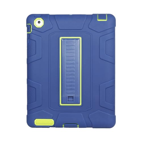 Tablet PC Hüllen Abdeckung Hülle kompatibel mit iPad 2 3 4 Generation, robuste, stoßfeste, robuste Schutzhülle mit integriertem Ständer, kinderfreundliche Tablet-Hülle for iPad iPad 2 3 4 Gen(Blue+Lem von YIPCFXDJ