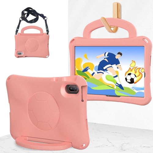 YIPCFXDJ Tablet PC Hüllen Abdeckung Kinderhülle kompatibel mit Huawei Pad SE 11 Zoll 2024, langlebig, leicht, Eva, kinderfreundlich, stoßfest, Schutzhülle mit Griff, Ständer und Schultergurt(Pink) von YIPCFXDJ