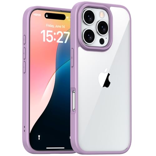 YIQIANJ Ultraklare Schutzhülle für iPhone 16 Plus, hautfreundlich, weicher Griff aus TPU + Polycarbonat, Anti-Vergilbung, Schutz in Militärqualität, Rosa von YIQIANJ