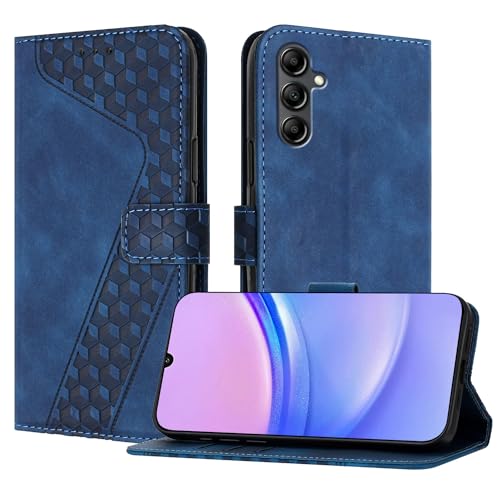 YIRRANZD Handyhülle für Samsung Galaxy A15 4G/5G Hülle, PU Leder Klapphülle Kartenfach Ständer Magnetisch, Flip Case Cover Handytasche Stoßfeste Schutzhülle für Samsung A15 4G/5G (Blau) von YIRRANZD