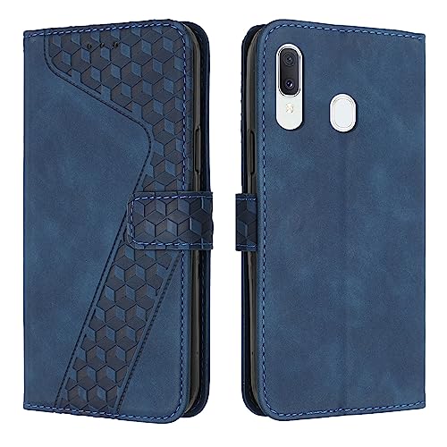 YIRRANZD Handyhülle für Samsung Galaxy A20E Hülle, PU Leder Klapphülle Kartenfach Ständer Magnetisch, Flip Case Cover Handytasche Stoßfeste Schutzhülle für Samsung A20E (Blau) von YIRRANZD