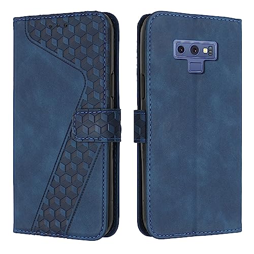 YIRRANZD Handyhülle für Samsung Galaxy Note 9 Hülle, PU Leder Klapphülle Kartenfach Ständer Magnetisch, Flip Case Cover Handytasche Stoßfeste Schutzhülle für Samsung Note 9 (Blau) von YIRRANZD