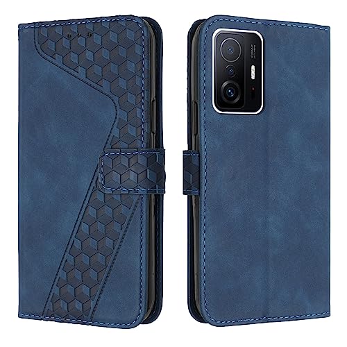 YIRRANZD Handyhülle für Xiaomi 11T / 11T Pro Hülle, PU Leder Klapphülle Kartenfach Ständer Magnetisch, Flip Case Cover Handytasche Stoßfeste Schutzhülle für Xiaomi 11T / 11T Pro (Blau) von YIRRANZD