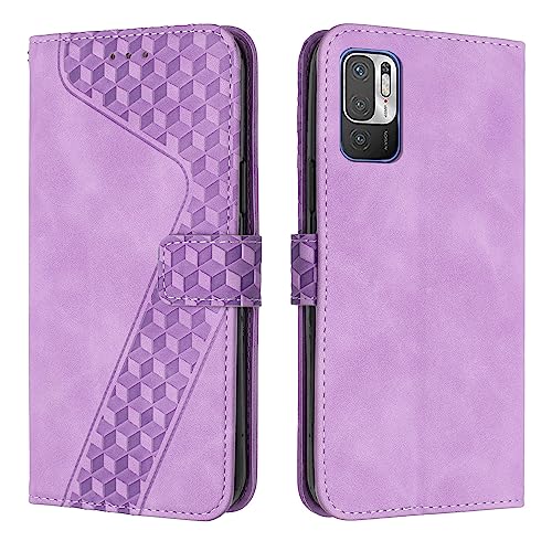 YIRRANZD Handyhülle für Xiaomi Redmi Note 10 5G Hülle, PU Leder Klapphülle Kartenfach Ständer Magnetisch, Flip Case Cover Handytasche Stoßfeste Schutzhülle für Redmi Note 10 5G (Violett) von YIRRANZD