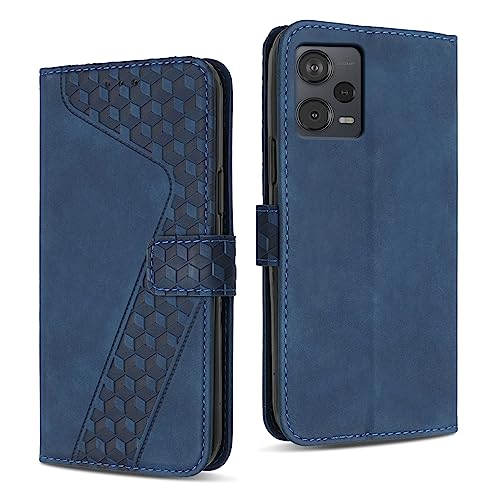 YIRRANZD Handyhülle für Xiaomi Redmi Note 12 Pro Plus 5G Hülle, PU Leder Klapphülle Kartenfach Ständer, Flip Case Cover Handytasche Stoßfeste Schutzhülle für Redmi Note 12 Pro Plus 5G (Blau) von YIRRANZD