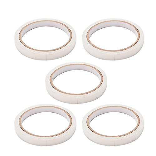 YIWEOG 5 STÜCKE Weiß 10mm Doppelseitiges Klebeband Paket doppelseitigen Adhesive Starke Adhäsion Sticky Leistungsstarke Schreibwaren für Office Home Diy Manuelle Werkzeug von YIWEOG