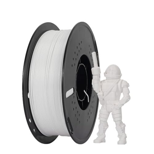 YIWEOG Hochgeschwindigkeits-PETG-3D-Druckerfilament, 1,75 mm, Hyper-Printing-Filament, 1 kg (2,2 lbs) Spule, 3D-Druckmaterialgenauigkeit ±0,02 mm, für die meisten FDM-3D-Drucker – Weiß von YIWEOG