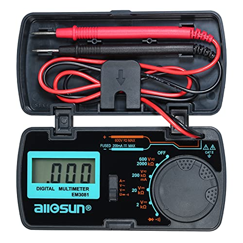 YIWEOG Mini Pocket Digital Multimeter Tester Manueller Bereich DMM DC/AC-Spannung/DC-Stromverstärker/Ohm/Diode und Durchgangsprüf-Messgerät von YIWEOG