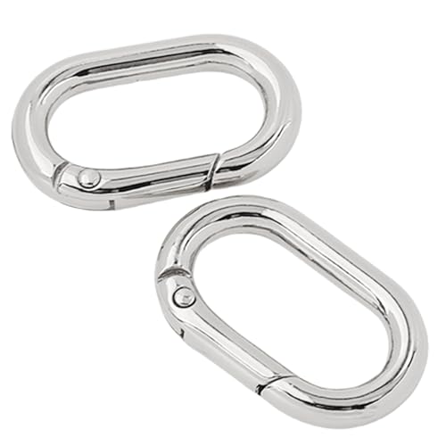 Schlüsselringe aus Metall, Feder-Schlüsselanhänger, Schnallen, Schlüsselanhänger, Clips, multifunktional, oval, für Taschen, Geldbörsen, 2 Stück von YIZITU