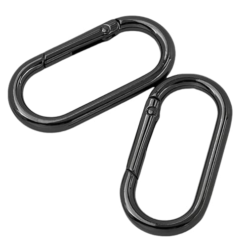 Schlüsselringe aus Metall, Feder-Schlüsselanhänger, Schnallen, Schlüsselanhänger, Clips, multifunktional, oval, für Taschen, Geldbörsen, 2 Stück von YIZITU