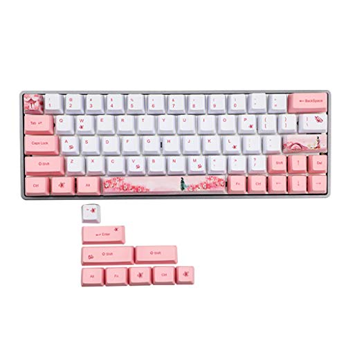 YIZITU 73 Für Schlüssel OEM PBT Niedliche Tastenkappen Farbstoffsublimationstastatur Niedliche Tastenkappe Für GH60 GK61 GK64 Tastatur Blaue Tastenkappen von YIZITU