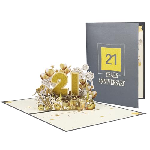 YIZITU Anspruchsvolle 3D-Popup-Karte für besondere Anlässe, 3D-Grußkarte mit Nummer für Hochzeitstag von YIZITU