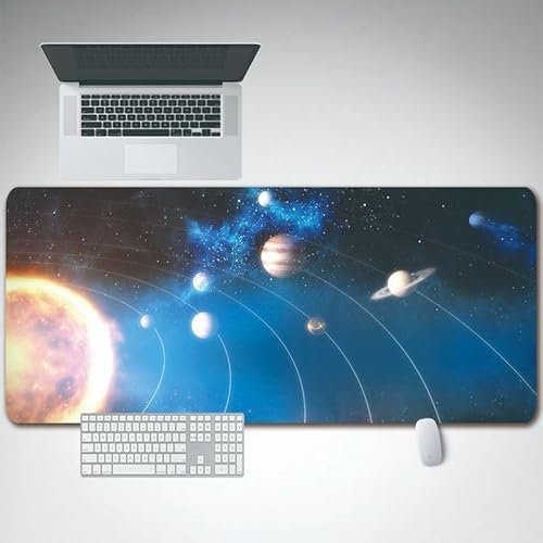 YJDZ Extra große Tischmatte mit Planetenmotiv – Gaming-Tastatur und Mauspad für Büro und Schreibtisch (bunt - 12.300 x 800 x 4 mm) von YJDZ