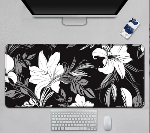 YJDZ Mauspad mit Blumenlandschafts-Design, Büro-Computer-Tastaturmatte, tragbares Desktop-Zubehör für Studenten (MotleyA5, 300 x 800 x 3 mm) von YJDZ