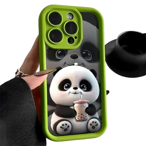 YJHLY Handyhüllen Panda Muster Soft TPU -Hülle Für 11 Fälle Iphone 13 15 Pro Max 14 12 Xr X Xs 7 8 Plus Se 2020 13Promax 14Promax 7Plus Cover-for 13 Pro Max-Df74 Green von YJHLY