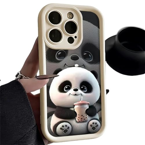 YJHLY Handyhüllen Panda Muster Soft TPU -Hülle Für 11 Fälle Iphone 13 15 Pro Max 14 12 Xr X Xs 7 8 Plus Se 2020 13Promax 14Promax 7Plus Cover-for 14-Df74 White von YJHLY
