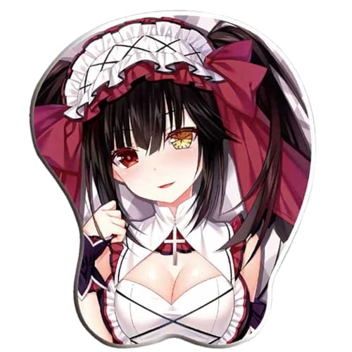 YJIALI-Anime Tokisaki Kurumi 3D Mauspad mit Handgelenkauflage Gaming Mauspads Rutschfestes Mauspad 3D Mauspads 3D Ergonomisches Mauspad-mousepads von YJIALI