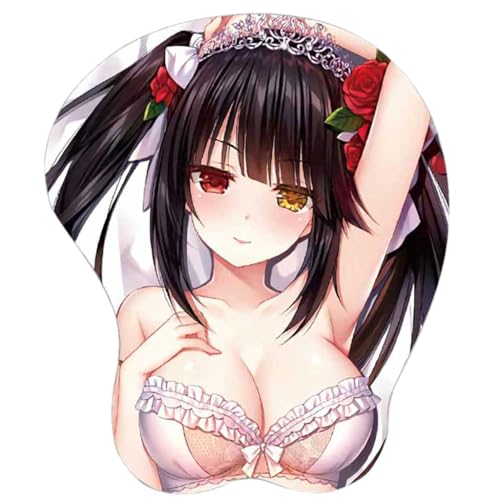 YJIALI-Anime Tokisaki Kurumi 3D Mauspad mit Handgelenkauflage Gaming Mauspads Rutschfestes Mauspad 3D Mauspads 3D Ergonomisches Mauspad-mousepads von YJIALI