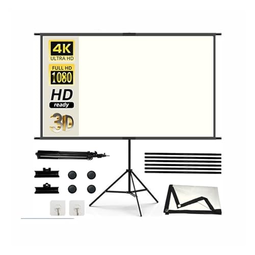 Faltbare Projektionsleinwand, Projektionsleinwand mit Ständer 100 120 Zoll für Heimkino-Außenbereich 4K HD-Projektionsleinwand Hervorragender Projektionseffekt(120 Zoll) von YJKKZQLB