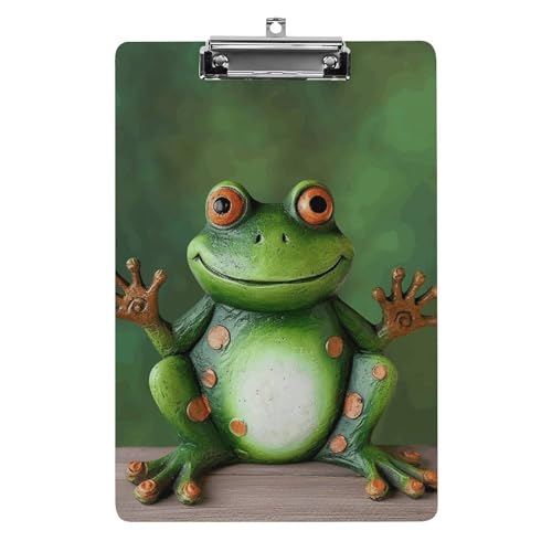 Klemmbrett A4, hält 100 Blatt, Motiv: Frosch, Acryl, Klemmbrett, Büro-Klemmbrett, Büro-Klemmbrett, Büro-Klemmbrett, Clip, Lehrertafel, Clip von YJWANDL