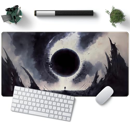 Black Moon Mauspad, Gaming, MTG, Spielmatte, Schreibtischmatte, originelles ästhetisches Mauspad, großes Gaming-Mauspad, Schreibtischunterlage, XXL-Tastaturmatte, Schreibtischunterlage für Arbeit, von YKJWW