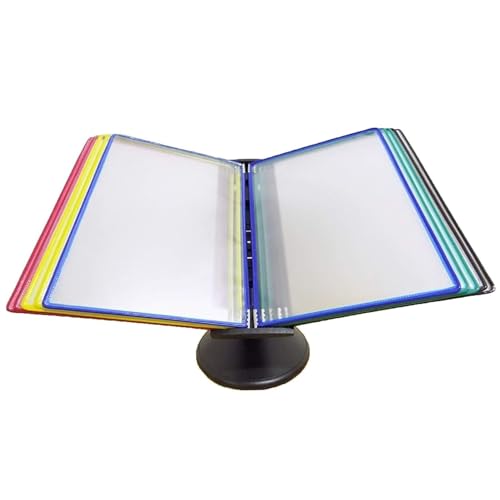 Verstellbarer Schreibtisch-Flip-Aktenhalter, Katalogpräsentationsständer mit 20 doppelseitigen farbigen Taschen, 40 Blatt Kapazität, Letter-Format, for die Aufbewahrung von A4-Dokumenten im Büro/zu Ha Verstellbarer Schreibtisch-Flip-Aktenhalter, Katalogpräsentationsständer mit 20 doppelseitigen farbigen Taschen, 40 Blatt Kapazität, Letter-Format, for die Aufbewahrung von A4-Dokumenten im Büro/zu Ha von YKMYXZ