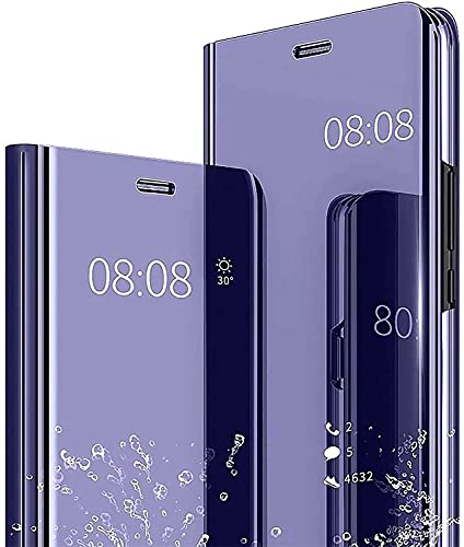 YKNIUFLY Handyhülle für Honor 200 Lite Hülle, Smart Mirror Flip Case Standfunktion, Spiegelbeschichtung Ganzkörper 360°Smart Cover Schutzhülle für Honor 200 Lite.(Lila) von YKNIUFLY