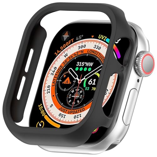 YKNIUFLY Hülle Kompatibel mit Apple Watch Series 10 42mm, PC-Hartschale, Half-Pack-Schutz, Anti-Fall, Uhren Schutzhülle Kompatibel mit Apple Watch Series 10 42mm.(Schwarz) von YKNIUFLY