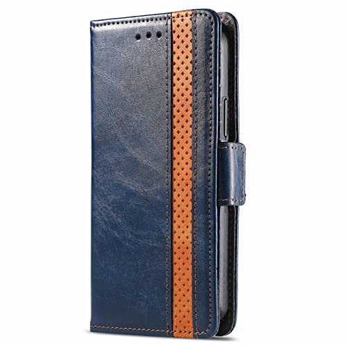 YKNIUFLY Hülle Kompatibel mit Huawei Enjoy 70X, Mit Standfunktion und Kartenfächer, Premium Leder Wallet Schutzhülle Kompatibel mit Huawei Enjoy 70X.(Blau) von YKNIUFLY