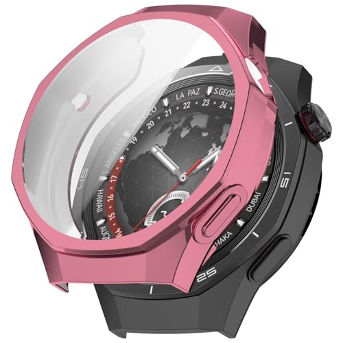 YKNIUFLY Hülle Kompatibel mit Huawei Watch GT 5 Pro 46mm, TPU Weiches Silikon, All-Inclusive-Schutz, Uhren Schutzhülle Kompatibel mit Huawei Watch GT 5 Pro 46mm.(Galvanisieren in Rosa) von YKNIUFLY